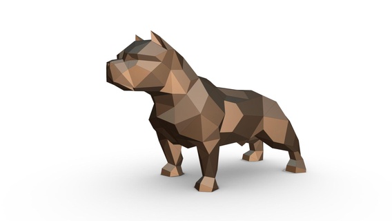 américain brute animal compagnie chien décor intérieur figurine canin mammifère pitbull bouledogue terrier art sculptures 3d print model - Mito3D