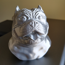 american bully busto art perro el 3d print model - Mito3D