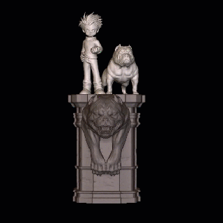 american bully child Art american bully american american bully with child bust exotic french bull dog french bull dog exotic bully animal toys art toy sculpture dogs dog sculture dog  3d print model - Mito3D