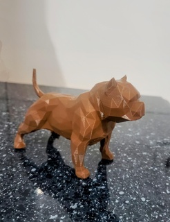 americano prepotente Basso poli cane americanbully animale lowpoly arte arredamento casa scultura 3d print model - Mito3D