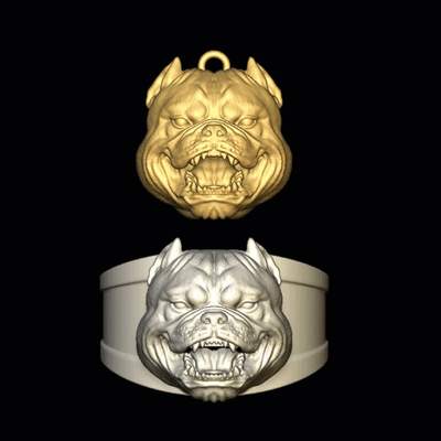 american bully ring jewelry americano anillo exotic male female baby puppy bulldog frances bull dog peludo hairy french dije sculpture art toys 3d print model - Mito3D