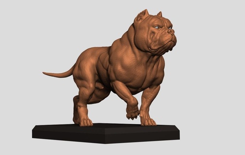 american bully walking dog trophy english bull 3d print model - Mito3D