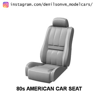american car 80s seat 1 24 scale 1 24 seat car seat banco american car old seat  3d print model - Mito3D