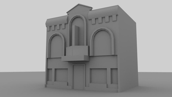américain classique théâtre bâtiment boutique modèle facile impression stl obj faible poly rôle dnd 3d print model - Mito3D