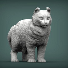 americano rizo gato 3d impresión modelo animal mamífero salvaje mascota gatito naturaleza escultura estatuilla recuerdo presente esculpir 3d print model - Mito3D