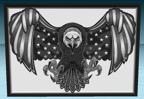 americano águila litofano orel Arte Americano 3d print model - Mito3D