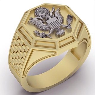 american eagle ring silver gold jewelry printable 3d model trend fashion design zbrush tiger 3d print model - Mito3D
