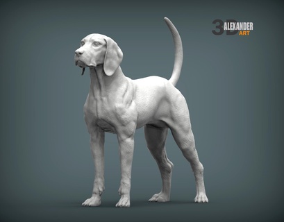 americano Inglés Coonhound 3d impresión modelo perro naturaleza mamífero animal mascota escultura estatuilla recuerdo presente esculpir esculturas Arte 3d print model - Mito3D
