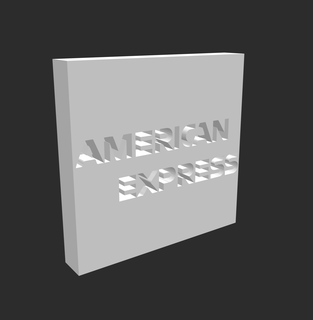 americano expressar logotipo amex crédito cartão placa 3d print model - Mito3D