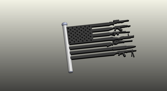 Amerikan bayrak 2a Sanat Bandera 3d print model - Mito3D