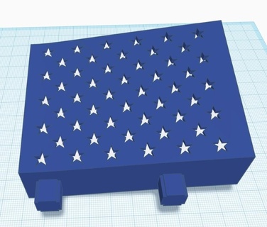 americano bandiera campo stelle remixare Uniti d'America segni loghi 3d print model - Mito3D