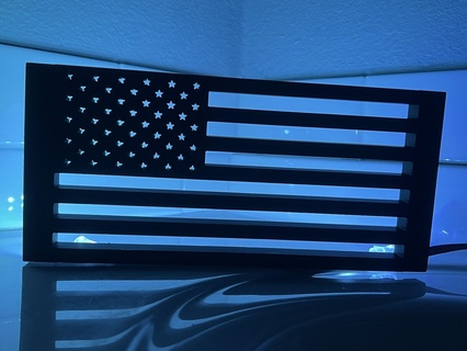 american flag led sign american falg led sign box  3d print model - Mito3D