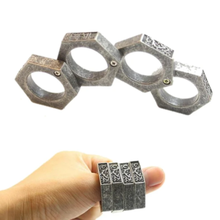american folding handle gadget fist defense auto staff security brass knuckles 3d print model - Mito3D