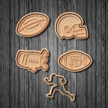 american-football-Ausstecher-set 5 home Fußball ball sport american usa football set Stempel cookie cookies Kochen cutter cithen Fräser Ausstecher 3d print model - Mito3D