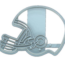 fútbol americano casco cortador de galletas fondant deportes del la galleta nfl herramienta 3d print model - Mito3D
