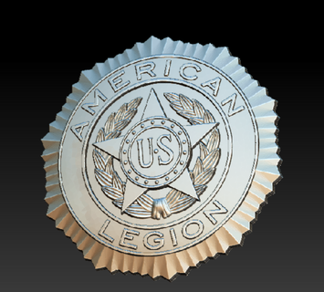 american legion badge 3d print model - Mito3D