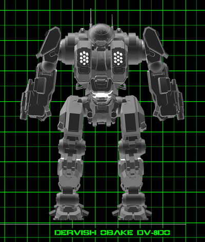 american mecha fakir obake game battletech battlemech mech tank military robot giantrobot dervish 3d print model - Mito3D