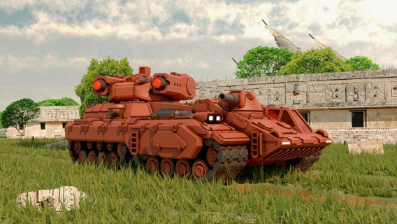 amerikanisch Mecha huitzilopochtli dunkel Alter Angriff Panzer Rakete 6mm Fahrzeug Waffe Militär Spiele Tafel 3d print model - Mito3D
