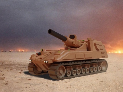 americano mecha ceifeiro self propelled artilharia tanque artilharia Móvel artilharia 6mm veículo arma militares jogos borda jogos americano mecha 3d print model - Mito3D