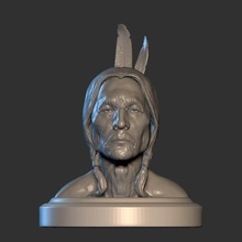 american native indian figure human man face 3d print model - Mito3D