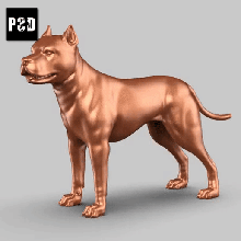 amerikanisch Pitbull Pose 01 Kunst Hund Tier Spielzeug Haustier Figuren 3d print model - Mito3D