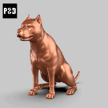 americano pitbull pose 02 Arte perro animal juguete mascota figuritas 3d print model - Mito3D