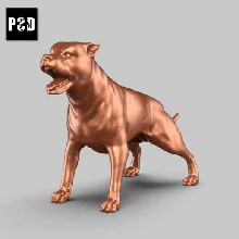 américain pitbull pose 03 art chien animal jouet compagnie figurines 3d print model - Mito3D