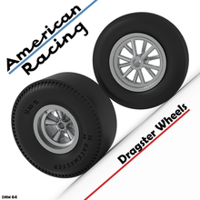 american racing - vintage dragster wheels game crust foot hot custom die cast gasser 1 64 3d print model - Mito3D