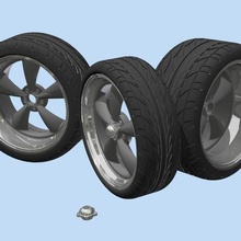 americano corrida torque impulso 22 roda borda pneu personalizadas vau chevy esquiva escala 1 25 24 18 12 10 3d print model - Mito3D