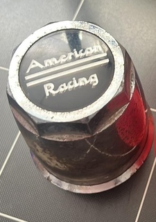 american racing wheel center cap ring automotive chevrolet chevy gmc gm customizable rim rims cover 3d print model - Mito3D
