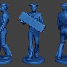 american sailor civil war union carring acwus1 game man soldier miniature figure sculpture military army north 1836 ship lunch navy naval action-figure 3d print model - Mito3D
