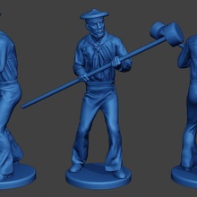 american sailor civil war union standtool2 acwus2 game man soldier miniature figure sculpture military army north 1836 ship lunch navy naval action-figure 3d print model - Mito3D