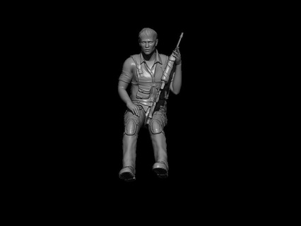 american soldier vietnam seated war normandy airbone seal navy iraq russia hummer sherman ukraine army figurine miniature dayd ww2 us 3d print model - Mito3D