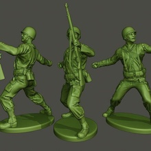 americano soldado ww2 granada a1 juego hombre hombres guerra acción miniatura figura escultura militar Ejército m1 garand ii cabina caminar caminando 3d print model - Mito3D