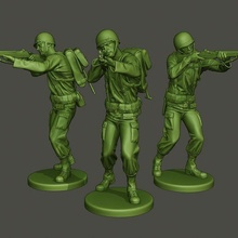 american soldier ww2 shoot stand a1 game man men war action miniature figure sculpture military army m1 garand ii booth walk 3d print model - Mito3D