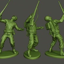 american soldier ww2 shooted a1 game man men war action miniature figure sculpture military army m1 garand ii booth walk 3d print model - Mito3D