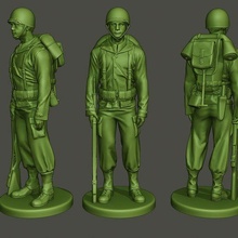 amerikanisch Soldat ww2 Stand a1 Spiel Männer Krieg Aktion Miniatur Zahl Skulptur Militär Armee m1 garand ii 3d print model - Mito3D