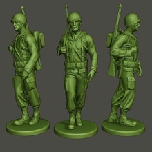 amerikanisch Soldat ww2 a1 Spiel Männer Krieg Aktion Miniatur Zahl Skulptur Militär Armee m1 garand ii Stand 3d print model - Mito3D