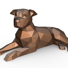 americano Staffordshire terrier deitado 3d print model - Mito3D