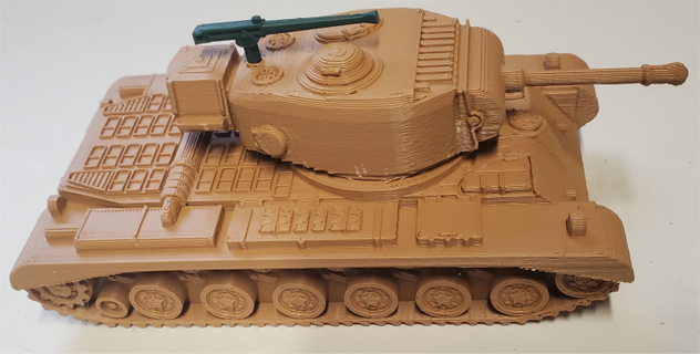 american toy tank type 51 world war 2 low poly 3d print model - Mito3D