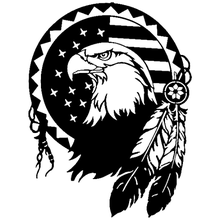 Indianer 2 Dekor Mauer indisch Adler Feder Flagge USA 3d print model - Mito3D