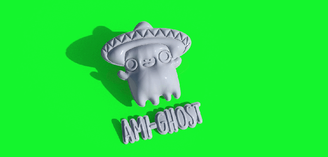 ami-ghost - ghost mexican party hat poster Home spirit mysterious traditional folklore festive colorful celebration joy serenade folkloric traditions enigmatic serpentine calacas ornament holidays inspiration 3d print model - Mito3D