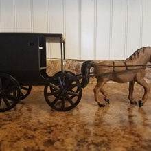 amish buggy art cheval animal décor la décoration de maison miniature 3d print model - Mito3D