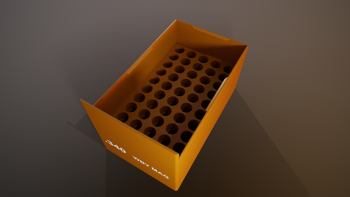 ammo box 340 wby mag ammunition storage 50 rounds crate 3d print bullet 3d print model - Mito3D