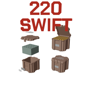 ammo box 220 swift ammunition storage 220swift crate organizer 3d print model - Mito3D