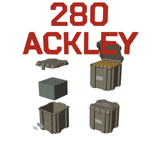 ammo box 280 ackley ammunition storage ai crate organizer 3d print model - Mito3D