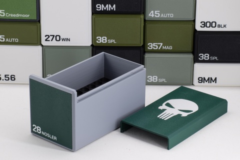 ammo box 28 nosler ammunition storage 50 rounds crate 28nosler 3d print model - Mito3D