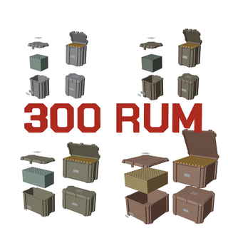 munição caixa 300 rum armazenamento 300rum caixote organizador 3d print model - Mito3D