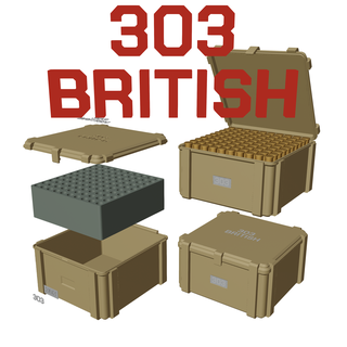 munición caja 303 británico almacenamiento 303british organizador 3d print model - Mito3D