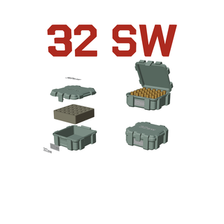 ammo box 32 s&w long ammunition storage wadcutter crate organizer 3d print model - Mito3D